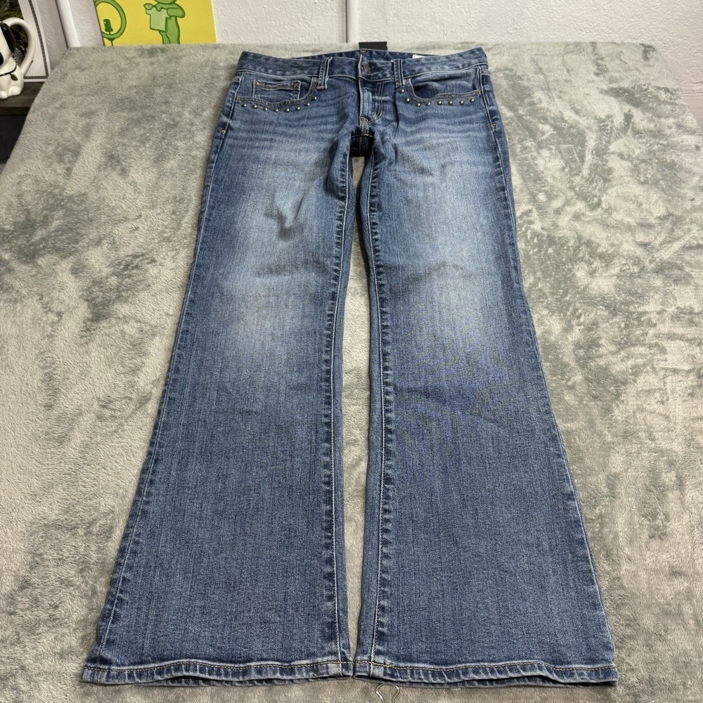 Gap Long & Lean Low Rise Stud Front Flare Jeans Womens Size 29 | 8P Western Boho